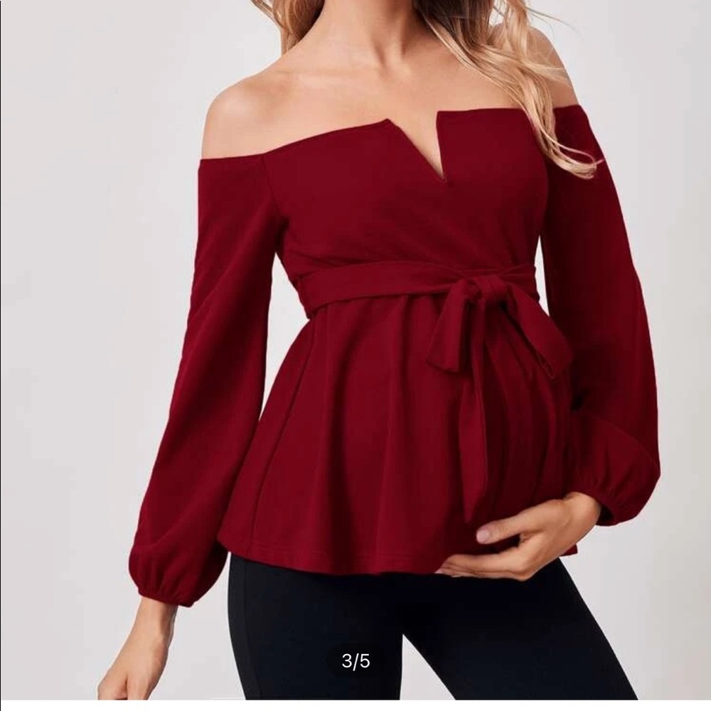 Shein maternity v- bar off the shoulder maternity top